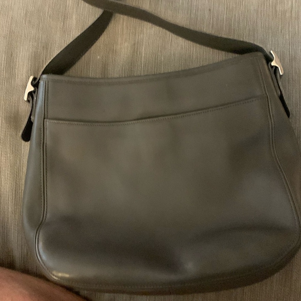 Coach Grey glove tanned leather Shoulder Bag with custom strap. 11”W X 10”H - Picture 2 of 7